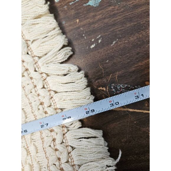 Objects Dart Vintage 90's Cream Woven Sweater Size XL Fringed Hem - Picture 7 of 7